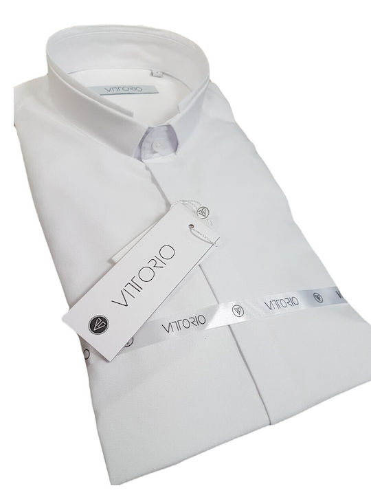 Vittorio Artist Men's Shirt Long Sleeve Cotton White