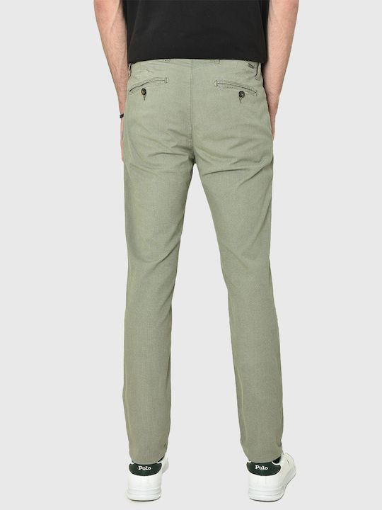 Fourten Industry Men's Trousers Chino Elastic in Slim Fit Green