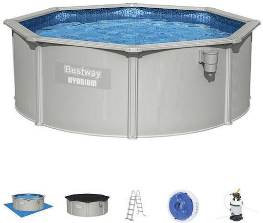 Bestway Hydrium Кръгъл Басейн С Метална Рамка 360x120см Сив