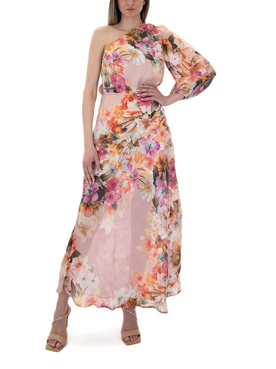 AUGUST ONE SHOULDER MAXI DRESS WOMEN AUGUST BEIGE-PINK-FUCHSIA (S23A5220-ONE-COLOR)