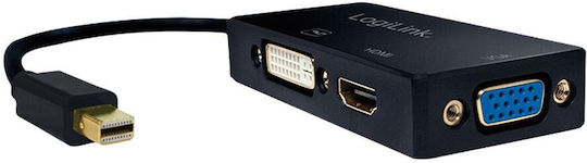 LogiLink Μετατροπέας mini DisplayPort male σε DVI-D / HDMI / VGA female 1τμχ CV0110