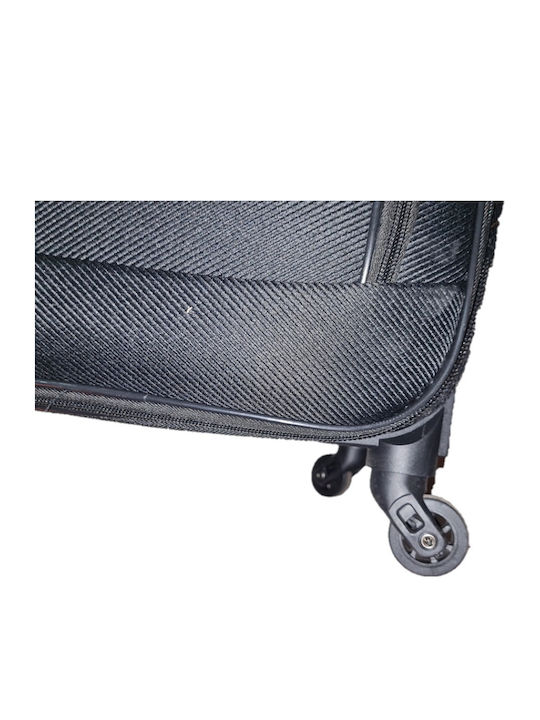 Ormi Large Fabric Black Suitcase With 4 Wheels Height 80cm