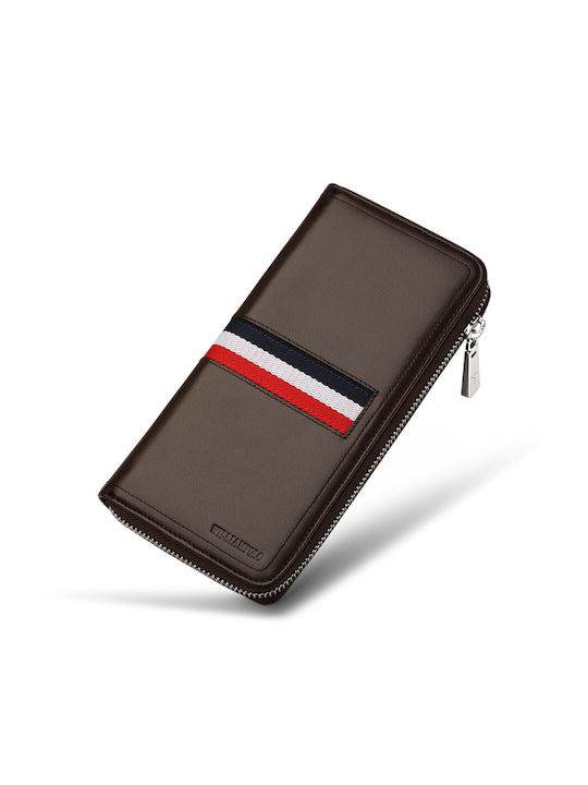 William Polo Men's Leather Card Wallet Brown