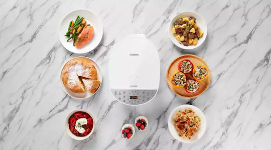 Philips Multifunktionskocher 1300W mit Kapazität 5Es Weißer