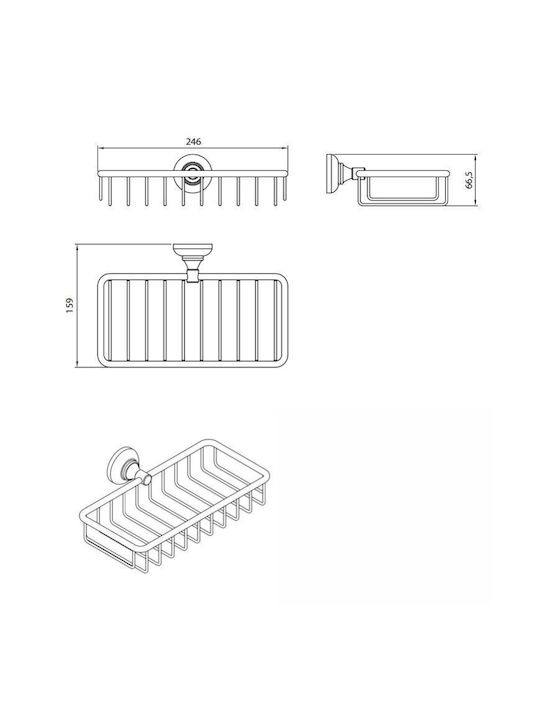 Performa Victoria Wandmontiert Schwamm-Halter Metallisch Bronze