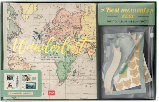 Legami Milano Album Best Moments Ever - Travel 20 Pages for 80 Photos Dimensions 10x15cm Multicolour 23x23.5cm