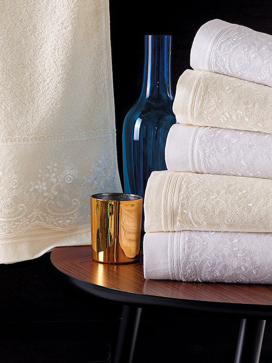 Rythmos Nena Bridal Towel Set 3pcs with Lace White