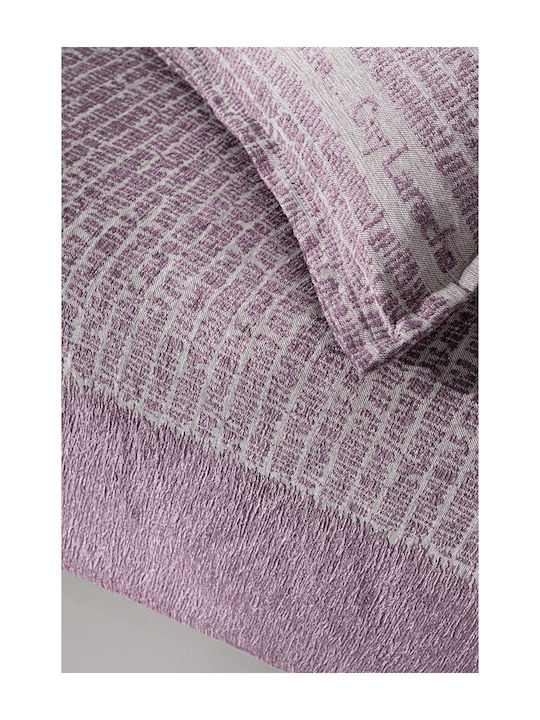 Guy Laroche Parfait Sofa Throw 2 Seater 2 Sides Chenille 180x250cm Lilac