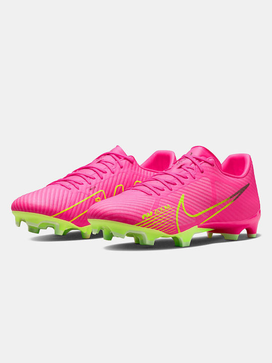 Nike Mercurial Zoom Vapor 15 Academy Low Football Shoes FG/MG with Cleats Pink Blast / Volt / Gridiron