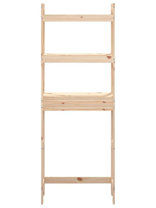 vidaXL Floor Bathroom Shelf Wooden with 3 Shelves 63x26x171cm Brown