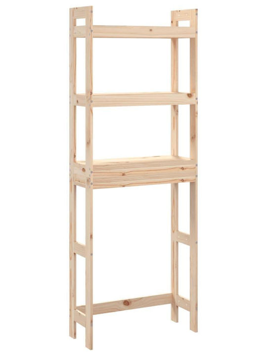 vidaXL Floor Bathroom Shelf Wooden with 3 Shelves 63x26x171cm Brown