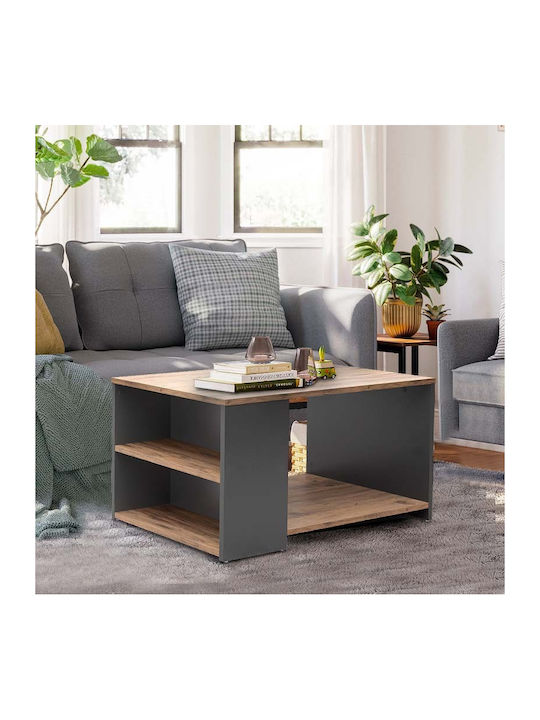 Rechteckig Couchtisch Sylvia Pine Oak / Anthracite L90.2xB59.2xH48.1cm