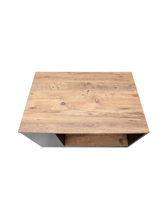 Rectangular Central Coffee Table Sylvia Wooden Pine Oak / Anthracite M90.2xW59.2xH48.1cm