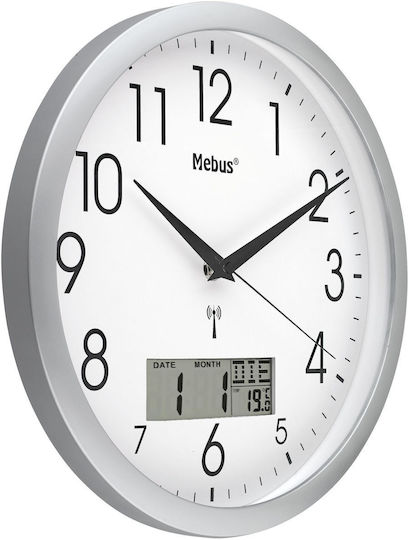 Mebus Wall Clock Plastic White Ø30cm