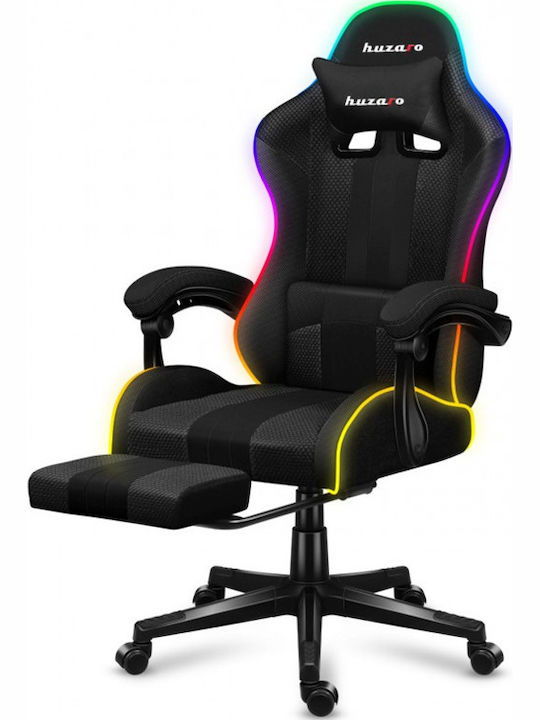Huzaro Force 4.7 Artificial Leather Gaming Chair with RGB Lighting and Footrest Grey Mesh