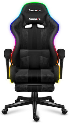 Huzaro Force 4.7 Artificial Leather Gaming Chair with RGB Lighting and Footrest Grey Mesh