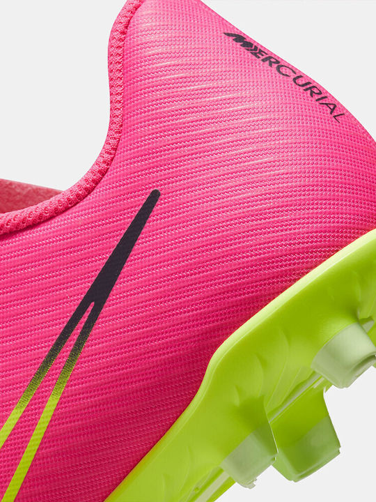 Mercurial Vapor 15 Club FG/MG Kids Soccer Cleats & Shoes with Molded Outsole Pink Blast Volt Gridiron