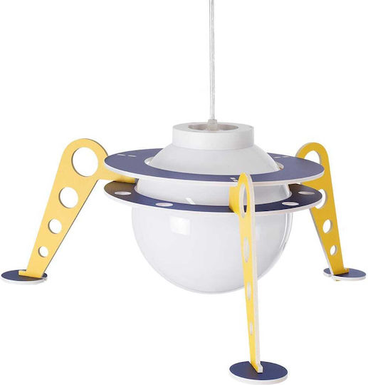 GloboStar Raumschiff-UFO Einfaches Licht Kinderdeckenleuchte Deckenleuchte mit Fassung E27 Gelb 58x24cm
