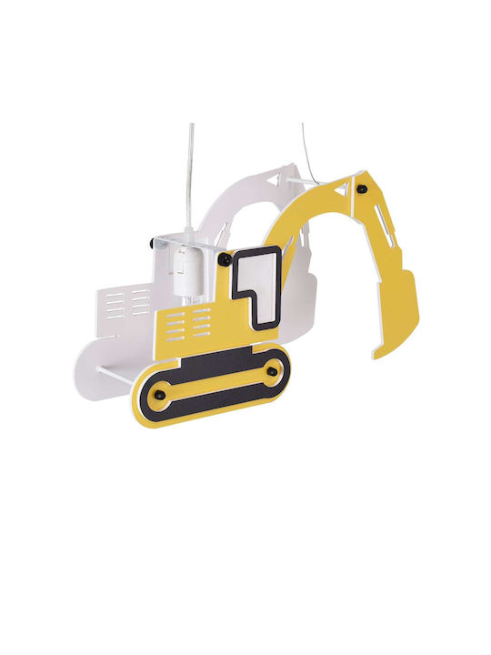 GloboStar Kids Plastic Single Ceiling Light E27 Excavator Yellow 45x27cm