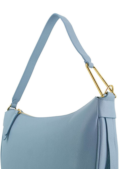 Leather Women's Bag Shoulder Light Blue