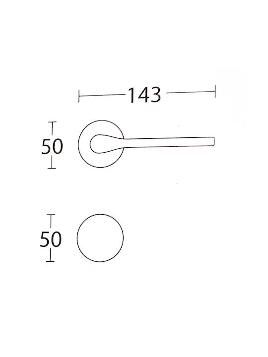 Convex Hebel Vordertür mit Rosette Links 1515 1515ROY-L-S04S04 mit Rosette Chrome