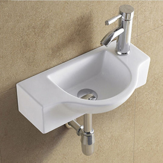Ceramita F679 Επιτοίχιος Κρεμαστός Νιπτήρας Πορσελάνης 45x25x12cm Λευκός