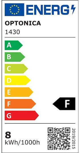 Optonica Λάμπα LED 8W 100mm για Ντουί E14 και Σχήμα C37 Θερμό Λευκό 710lm