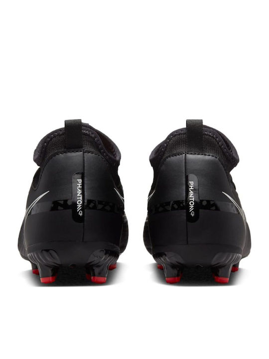 Jr Phantom GT2 Academy Dynamic Fit MG Kids Soccer Cleats And Shoes Molded Black Summit White Bright Crimson Dark Smoke Grey