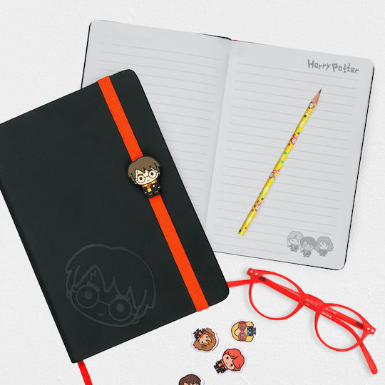Cinereplicas Notebook 80 Sheets A5 Ruled with Elastic Black