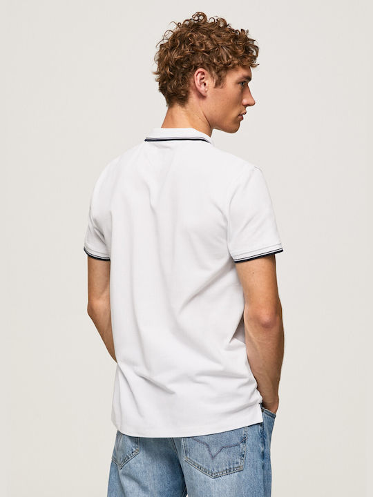 Pepe Jeans Herren Kurzarmshirt Polo Weiß