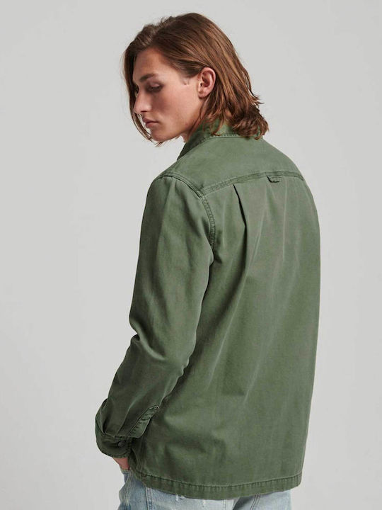 Superdry Men's Shirt Overshirt Long Sleeve Green