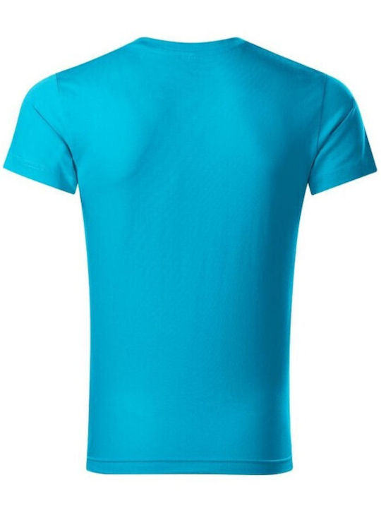 Malfini Ανδρικό Διαφημιστικό T-shirt Κοντομάνικο σε Μπλε Χρώμα