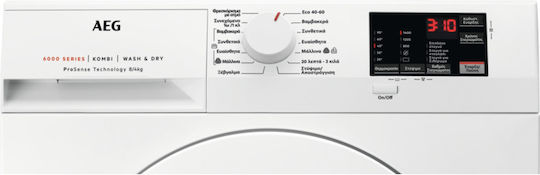 AEG L6WBJ68WG Πλυντήριο-Στεγνωτήριο Ρούχων 8kg/4kg Ατμού 1600 Στροφές