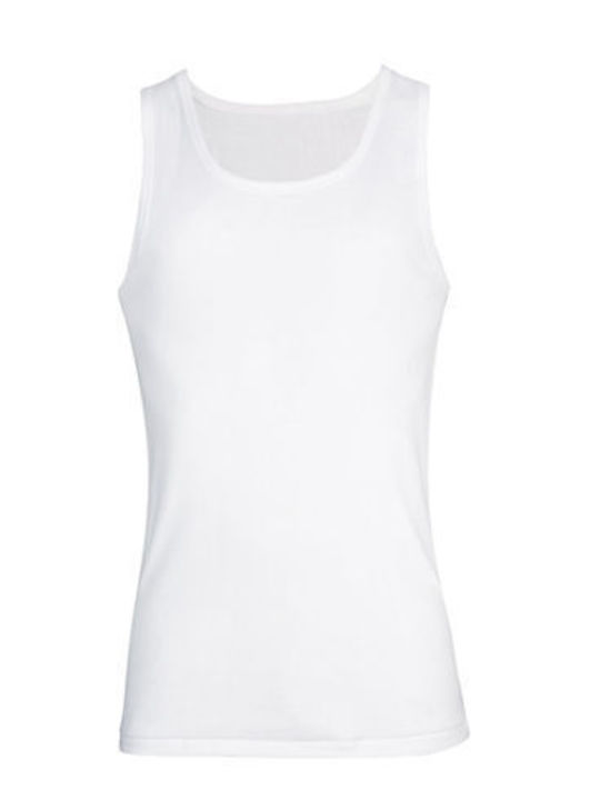 Per Mia Donna Men's Sleeveless Undershirts White 6Pack