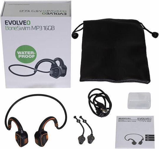 Evolveo Boneswim Knochenleitung / In-Ear Bluetooth-Freisprecheinrichtung Kopfhörer mit Schweißresistenz Orange