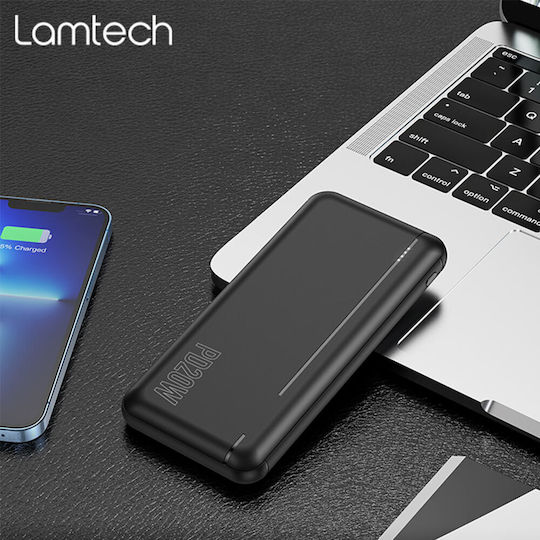 Lamtech Power Bank 10000mAh 22.5W με 2 Θύρες USB-A και Θύρα USB-C Power Delivery / Quick Charge 3.0 Μαύρο