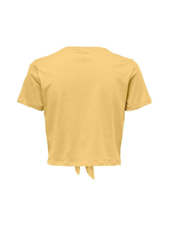 Only Damen Crop T-Shirt Gelb