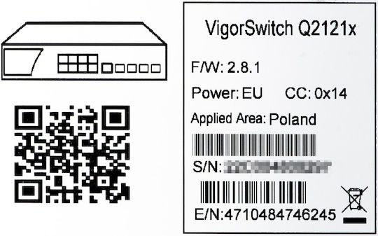 Draytek VigorSwitch Q2121x Managed L2 Switch με 8 Θύρες Ethernet και 4 SFP Θύρες