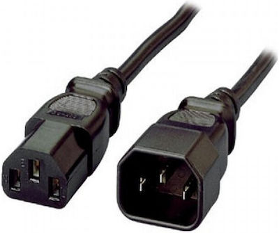 Powertech IEC C13 - IEC C14 Cable 1.5m Μαύρο (CAB-P004)