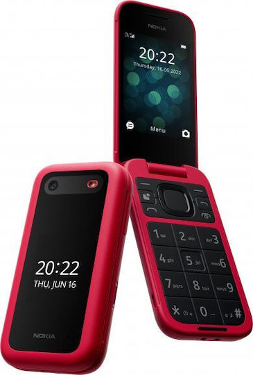 Nokia 2660 Flip Dual SIM Mobile with Buttons (English Menu) Red