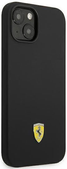 Ferrari Metal Logo Back Cover Silicone Black (iPhone 14 Plus)