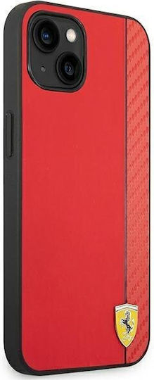 Ferrari On Track Carbon Stripe Back Cover Plastic Roșu (iPhone 14 Plus)