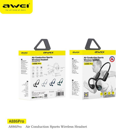 Awei A886 Pro In-ear Bluetooth Handsfree Ακουστικά με Αντοχή στον Ιδρώτα Μαύρα
