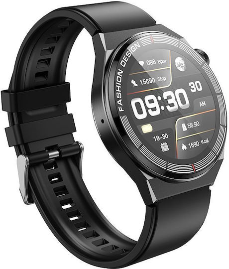 Borofone BD2 Smartwatch με Παλμογράφο (Μαύρο)
