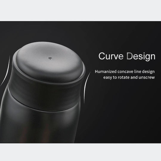 Uzspace Bottle Thermos Stainless Steel 500ml Black with Mouthpiece