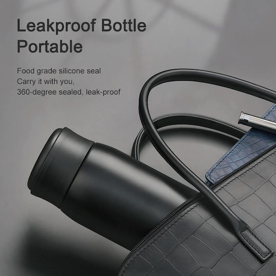 Uzspace Bottle Thermos Stainless Steel 500ml Black with Mouthpiece