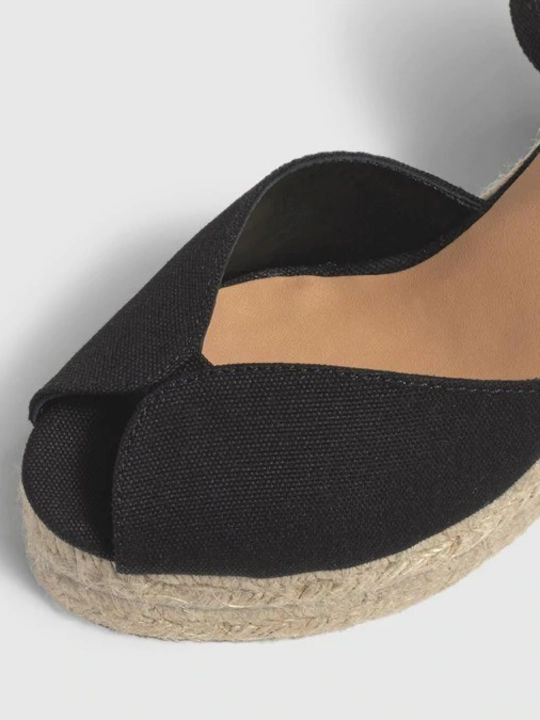 Carina 8ED/001 Women's Fabric Platform Espadrilles Black