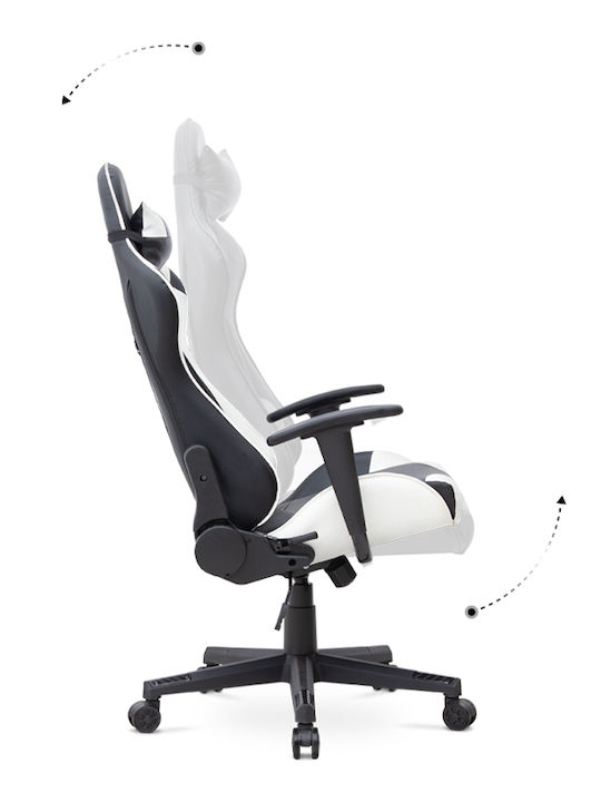 Megapap Alonso Scaun Gaming Din piele ecologică Alb/negru