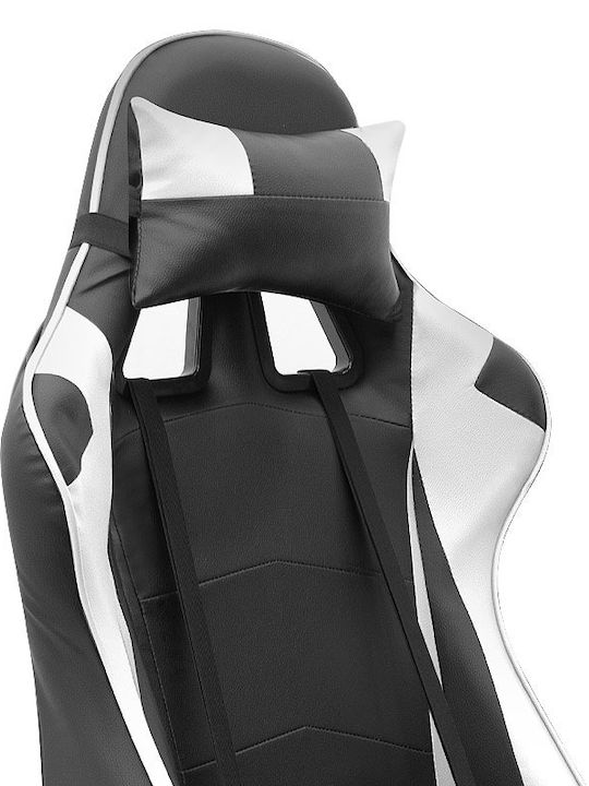 Megapap Alonso Scaun Gaming Din piele ecologică Alb/negru