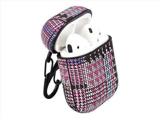 TerraTec Air Box Θήκη Υφασμάτινη με Γάντζο Tartan Pink για Apple AirPods